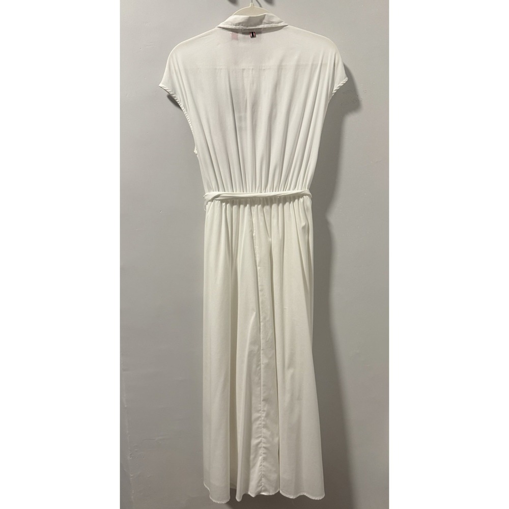 NWT Hunter Floral Faux Embroidery Midi Shirt Dress Button Front Pockets Belt M - Picture 5 of 16